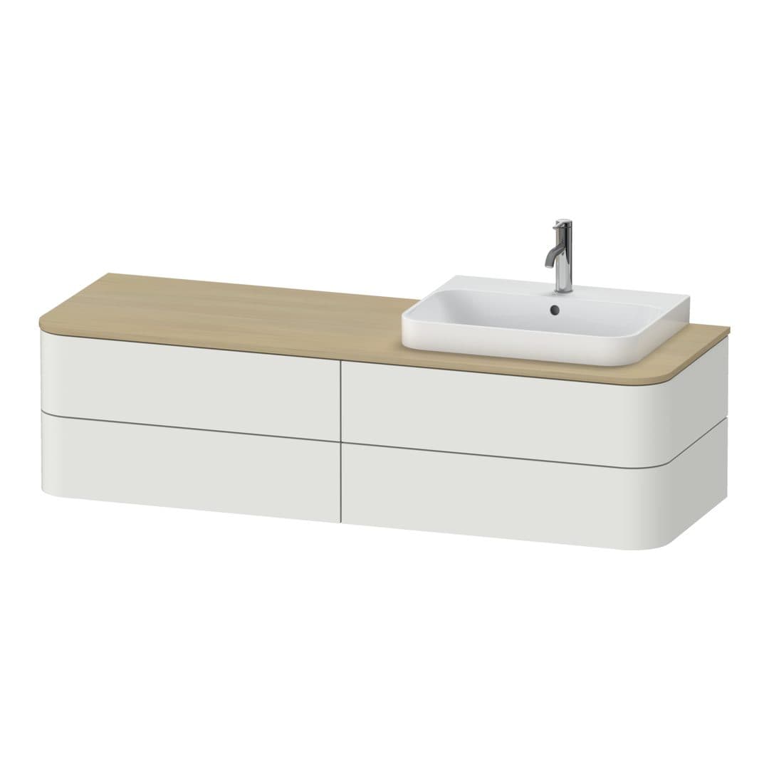 Duravit Happy D.2 – Έπιπλο Νιπτήρα – 1600 mm, για κονσόλα, 4 συρτάρια, νιπτήρας δεξιά, μοντέλο HP4973 – Nordic white Satin Matt, Lacquer (HP4973R3939)