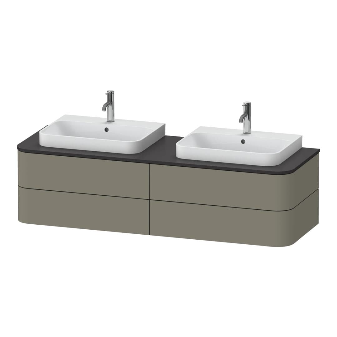 Duravit Happy D.2 – Έπιπλο Νιπτήρα – 1600 mm, για κονσόλα, 4 συρτάρια, μοντέλο HP4974 – Stone grey Satin Matt, Lacquer (HP4974B9292)