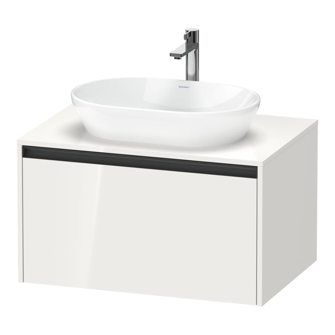 Duravit Ketho.2 – Έπιπλο Νιπτήρα – 800 mm, για κονσόλα, 1 συρτάρι, νιπτήρας κέντρο – White High Gloss, Decor (K24885022220000)
