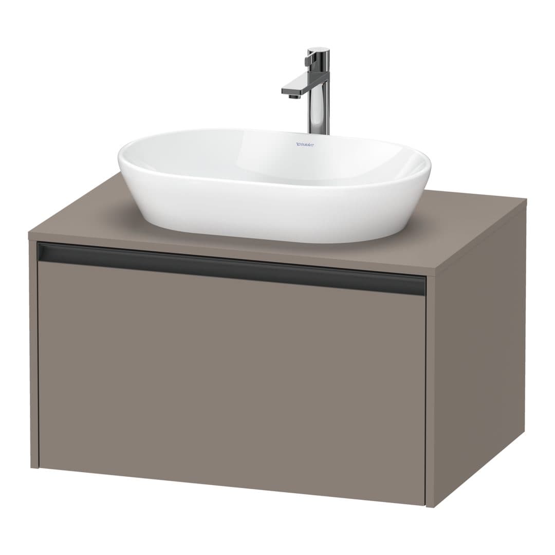 Duravit Ketho.2 – Έπιπλο Νιπτήρα – 800 mm, για κονσόλα, 1 συρτάρι, νιπτήρας κέντρο – Basalte Matt, Decor (K24885043430000)