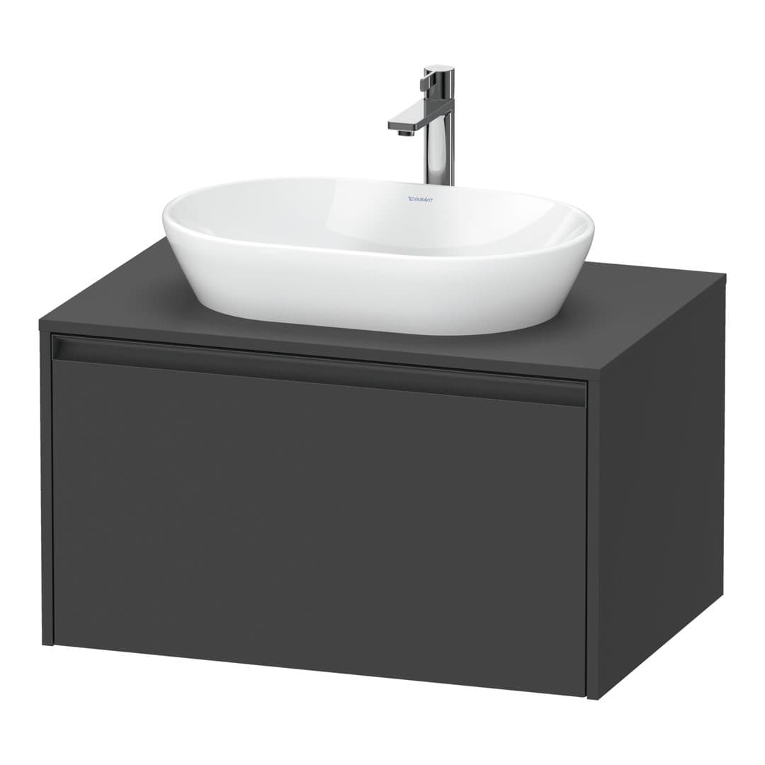 Duravit Ketho.2 – Έπιπλο Νιπτήρα – 800 mm, για κονσόλα, 1 συρτάρι, νιπτήρας κέντρο – Graphite Matt, Decor (K24885049490000)
