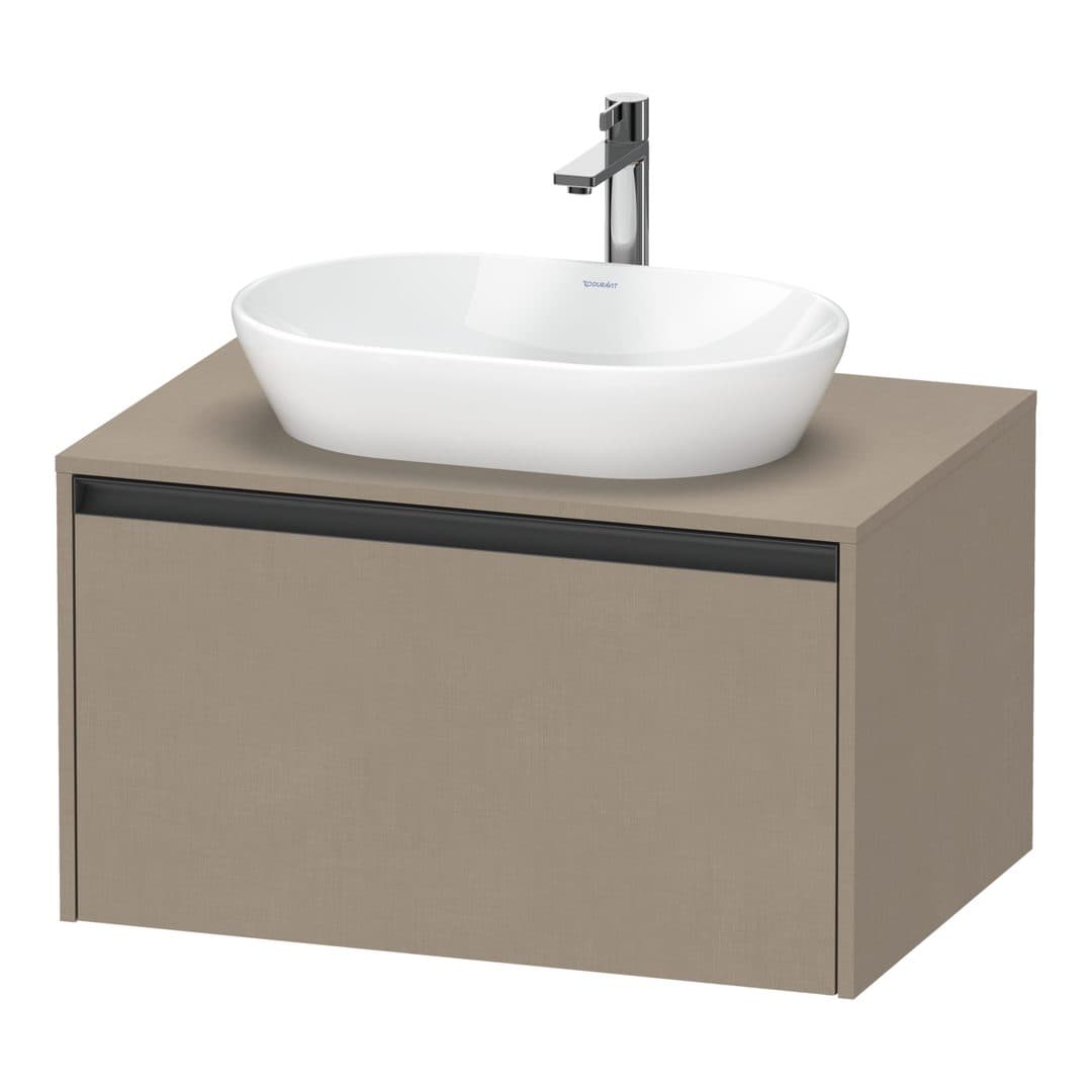 Duravit Ketho.2 – Έπιπλο Νιπτήρα – 800 mm, για κονσόλα, 1 συρτάρι, νιπτήρας κέντρο – Linen Matt, Decor (K24885075750000)