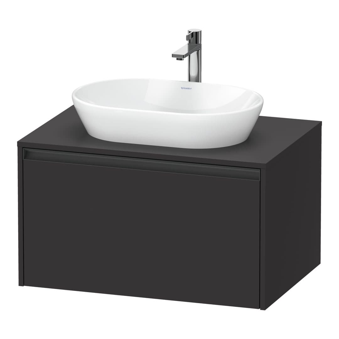 Duravit Ketho.2 – Έπιπλο Νιπτήρα – 800 mm, για κονσόλα, 1 συρτάρι, νιπτήρας κέντρο – Graphite Super Matt, Decor (K24885080800000)