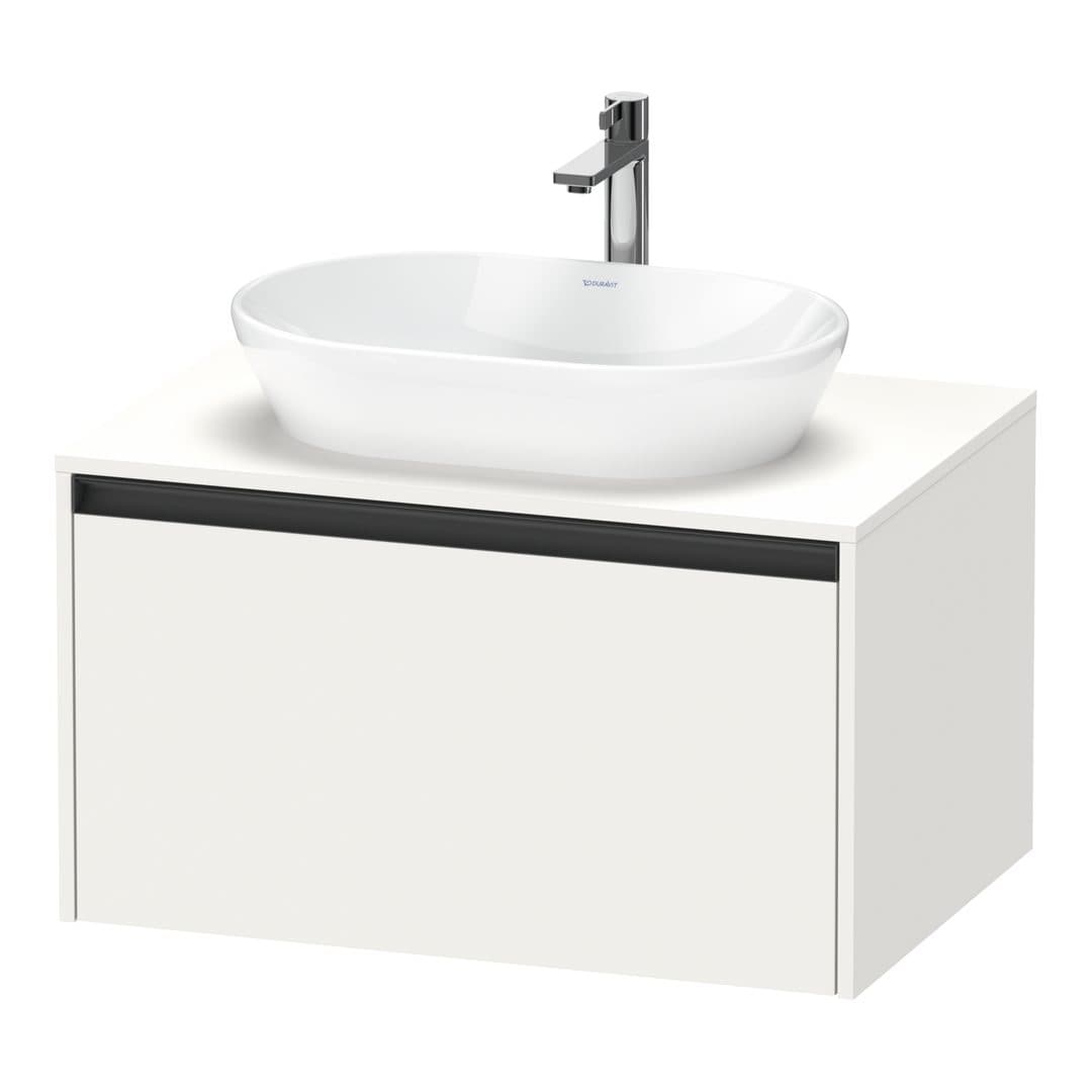 Duravit Ketho.2 – Έπιπλο Νιπτήρα – 800 mm, για κονσόλα, 1 συρτάρι, νιπτήρας κέντρο – White Super Matt, Decor (K24885084840000)