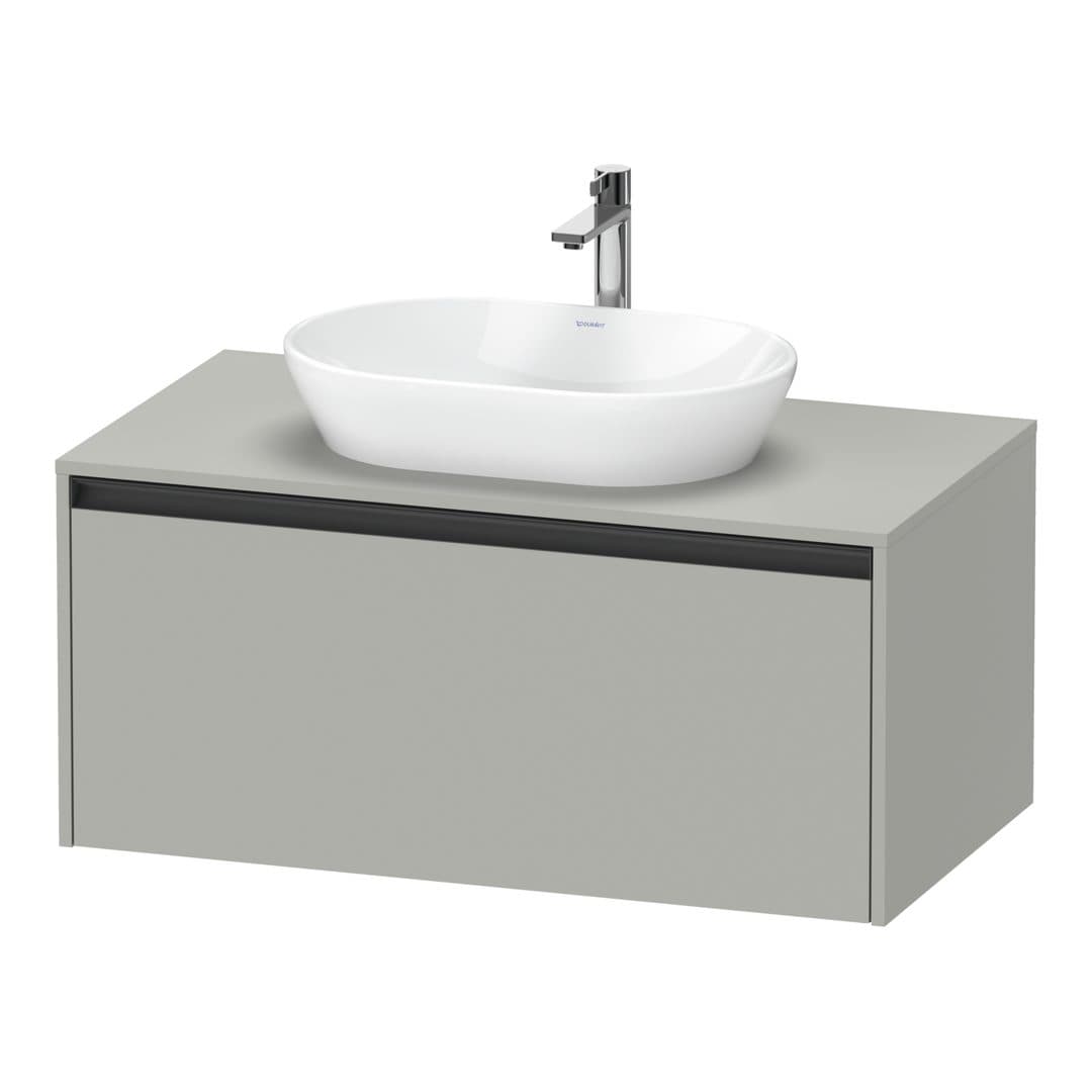 Duravit Ketho.2 – Έπιπλο Νιπτήρα – 1000 mm, για κονσόλα, 1 συρτάρι, νιπτήρας κέντρο – Concrete grey Matt, Decor (K24886007070000)