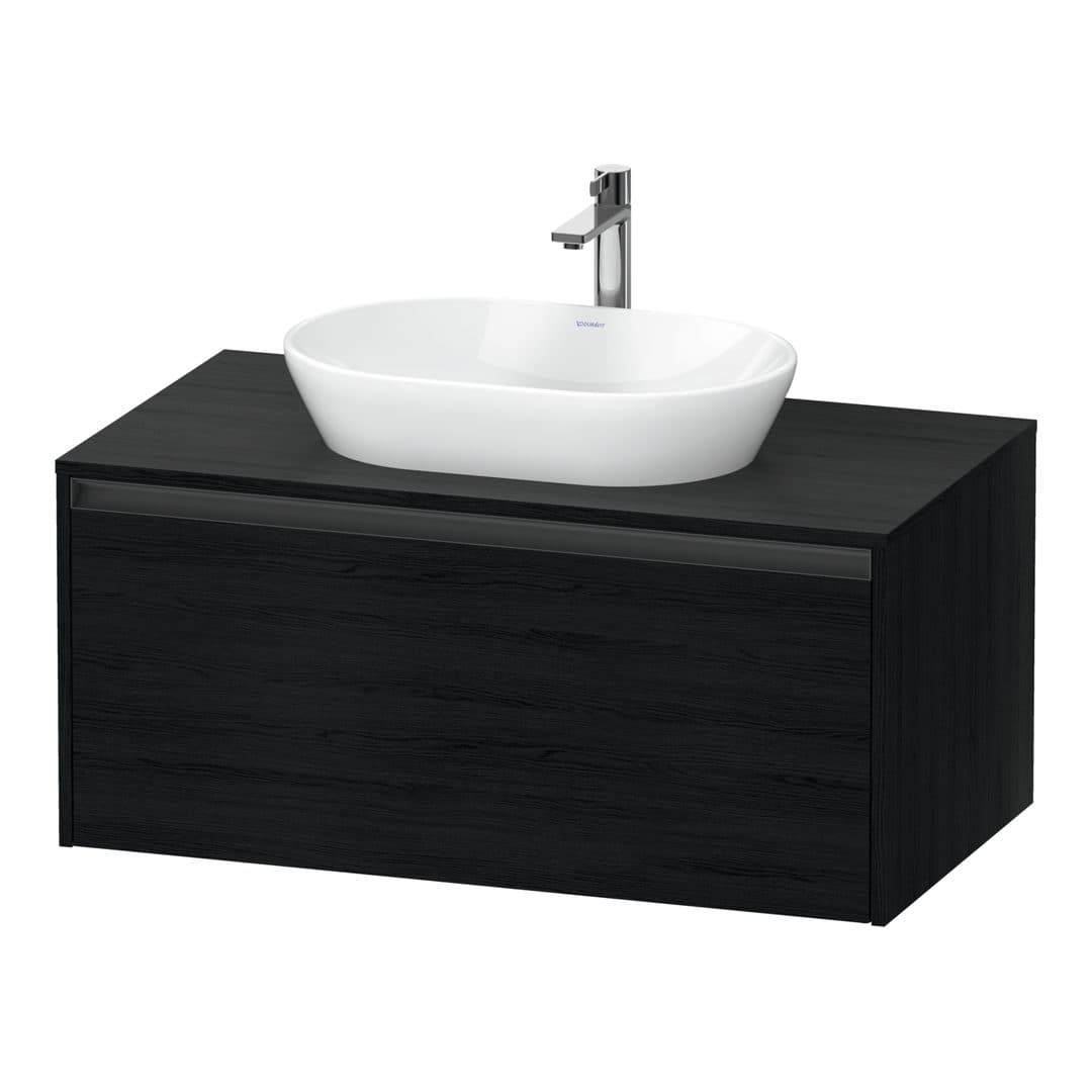 Duravit Ketho.2 – Έπιπλο Νιπτήρα – 1000 mm, για κονσόλα, 1 συρτάρι, νιπτήρας κέντρο – Black oak Matt, Decor (K24886016160000)
