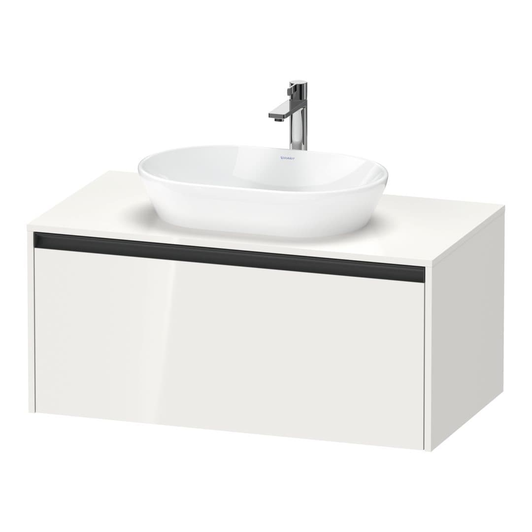 Duravit Ketho.2 – Έπιπλο Νιπτήρα – 1000 mm, για κονσόλα, 1 συρτάρι, νιπτήρας κέντρο – White High Gloss, Decor (K24886022220000)