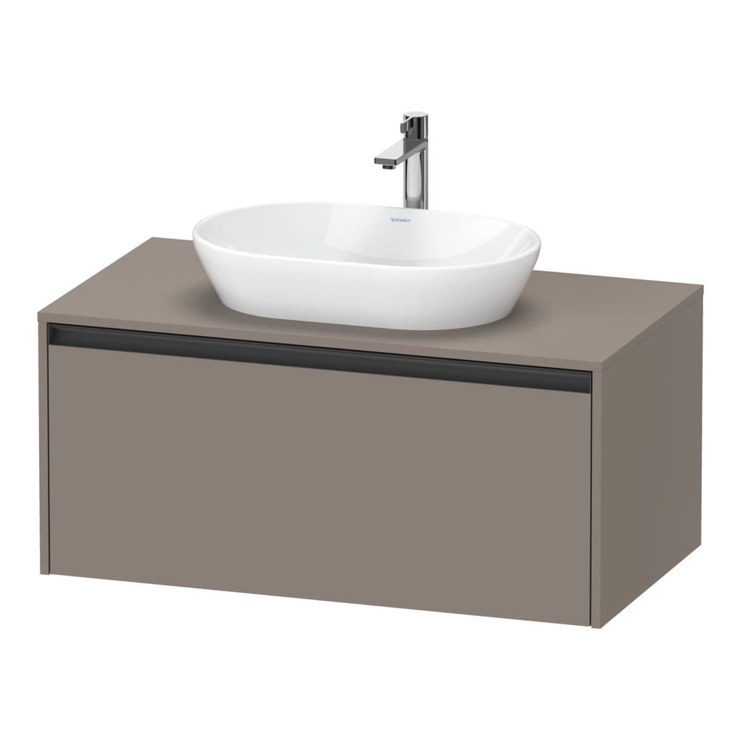 Duravit Ketho.2 – Έπιπλο Νιπτήρα – 1000 mm, για κονσόλα, 1 συρτάρι, νιπτήρας κέντρο – Basalte Matt, Decor (K24886043430000)