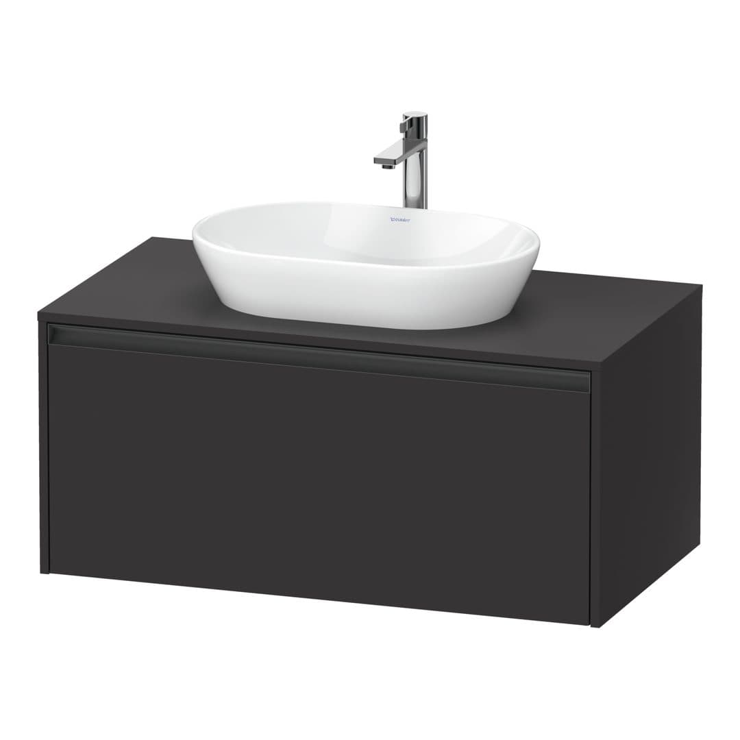Duravit Ketho.2 – Έπιπλο Νιπτήρα – 1000 mm, για κονσόλα, 1 συρτάρι, νιπτήρας κέντρο – Graphite Super Matt, Decor (K24886080800000)
