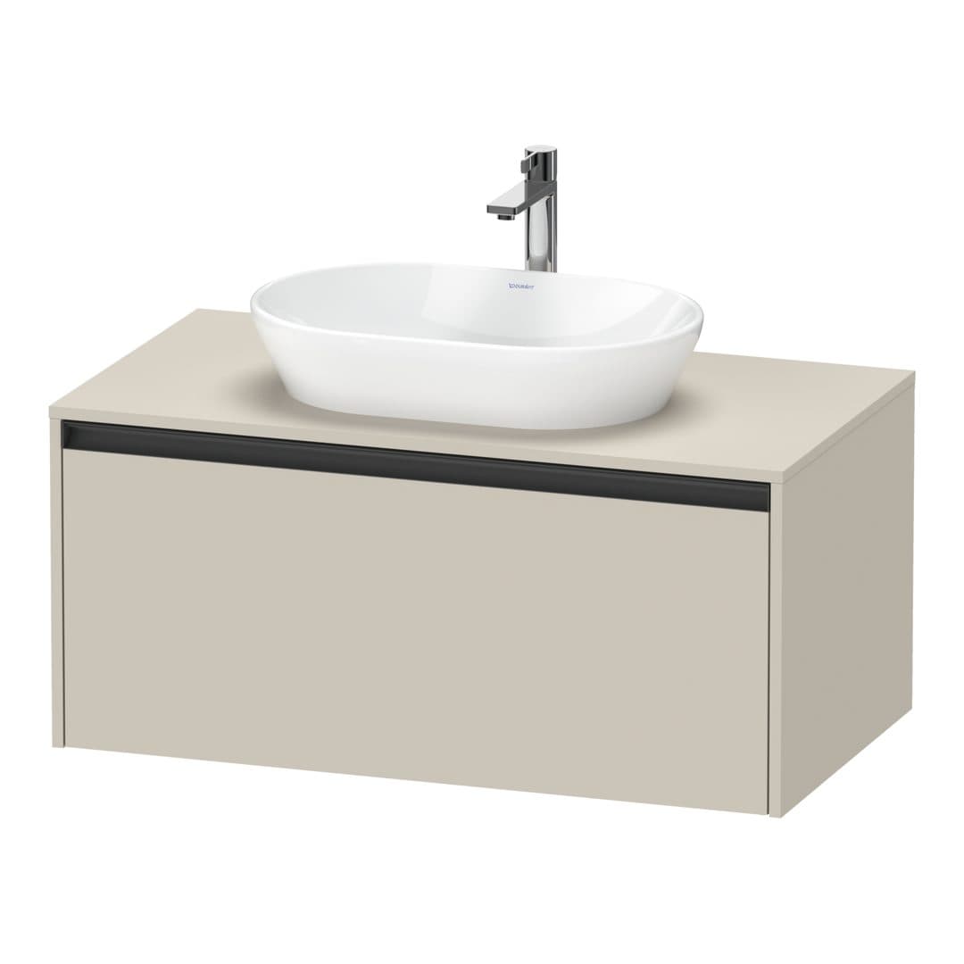 Duravit Ketho.2 – Έπιπλο Νιπτήρα – 1000 mm, για κονσόλα, 1 συρτάρι, νιπτήρας κέντρο – Taupe Super Matt, Decor (K24886083830000)