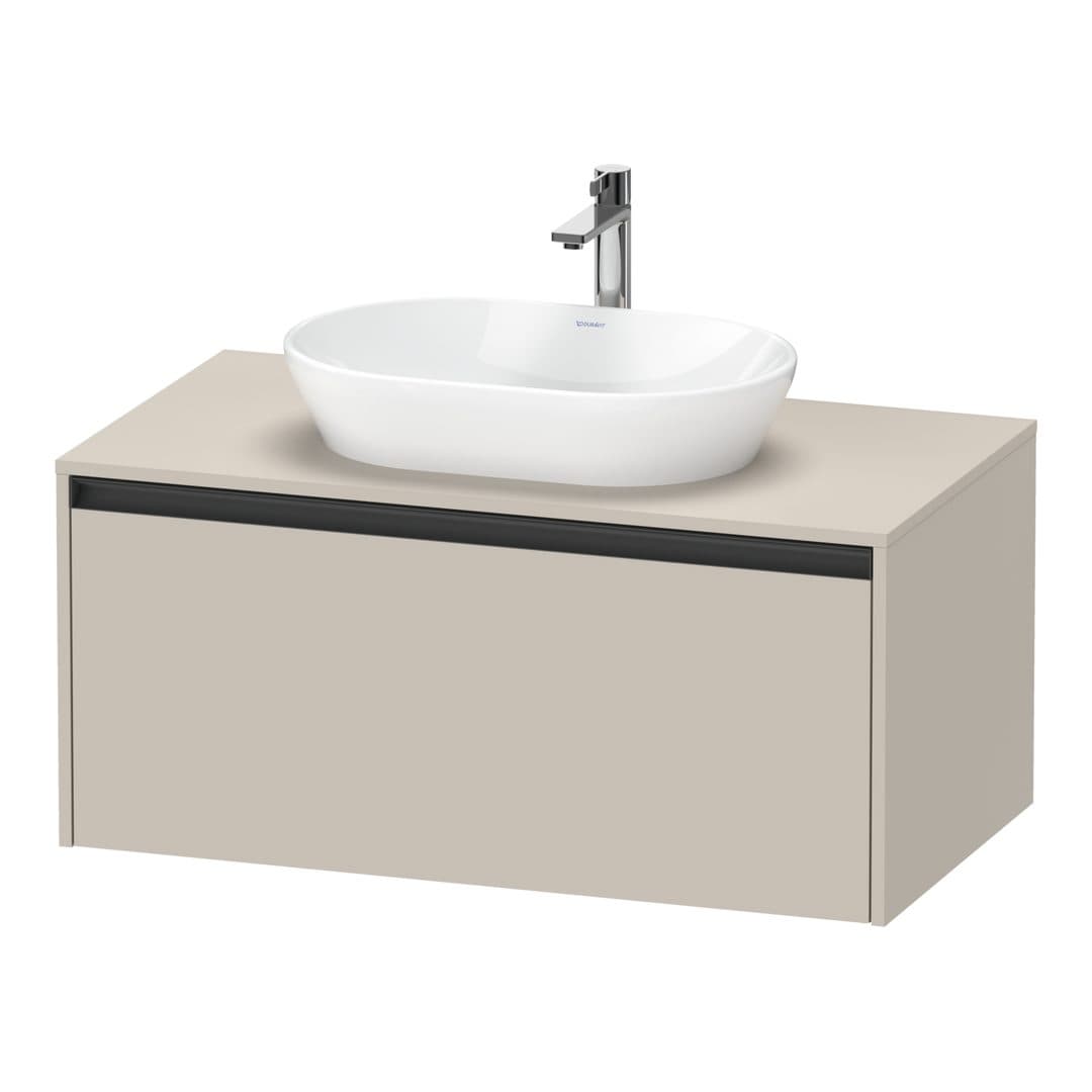 Duravit Ketho.2 – Έπιπλο Νιπτήρα – 1000 mm, για κονσόλα, 1 συρτάρι, νιπτήρας κέντρο – Taupe Matt, Decor (K24886091910000)