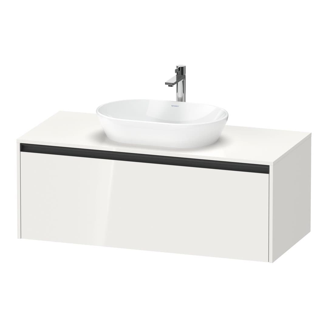 Duravit Ketho.2 – Έπιπλο Νιπτήρα – 1200 mm, για κονσόλα, 1 συρτάρι, νιπτήρας κέντρο – White High Gloss, Decor (K24887022220000)