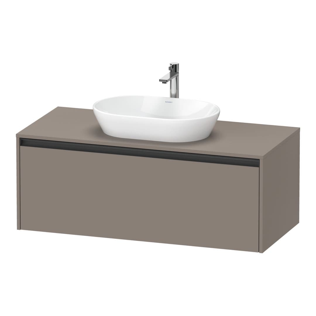 Duravit Ketho.2 – Έπιπλο Νιπτήρα – 1200 mm, για κονσόλα, 1 συρτάρι, νιπτήρας κέντρο – Basalte Matt, Decor (K24887043430000)
