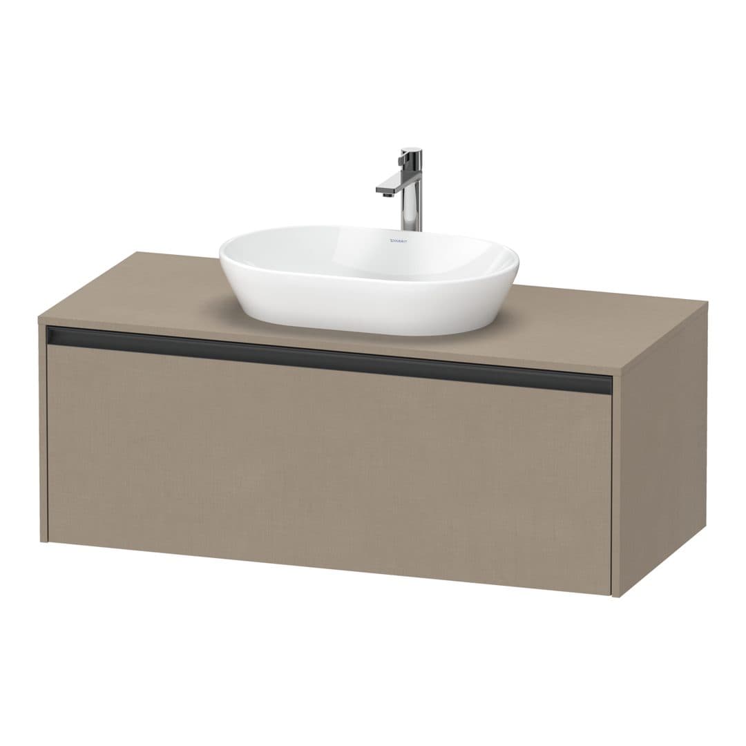 Duravit Ketho.2 – Έπιπλο Νιπτήρα – 1200 mm, για κονσόλα, 1 συρτάρι, νιπτήρας κέντρο – Linen Matt, Decor (K24887075750000)