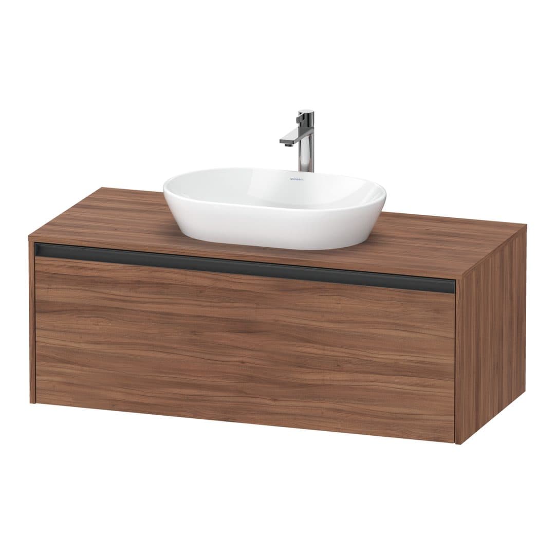 Duravit Ketho.2 – Έπιπλο Νιπτήρα – 1200 mm, για κονσόλα, 1 συρτάρι, νιπτήρας κέντρο – Walnut Matt, Decor (K24887079790000)