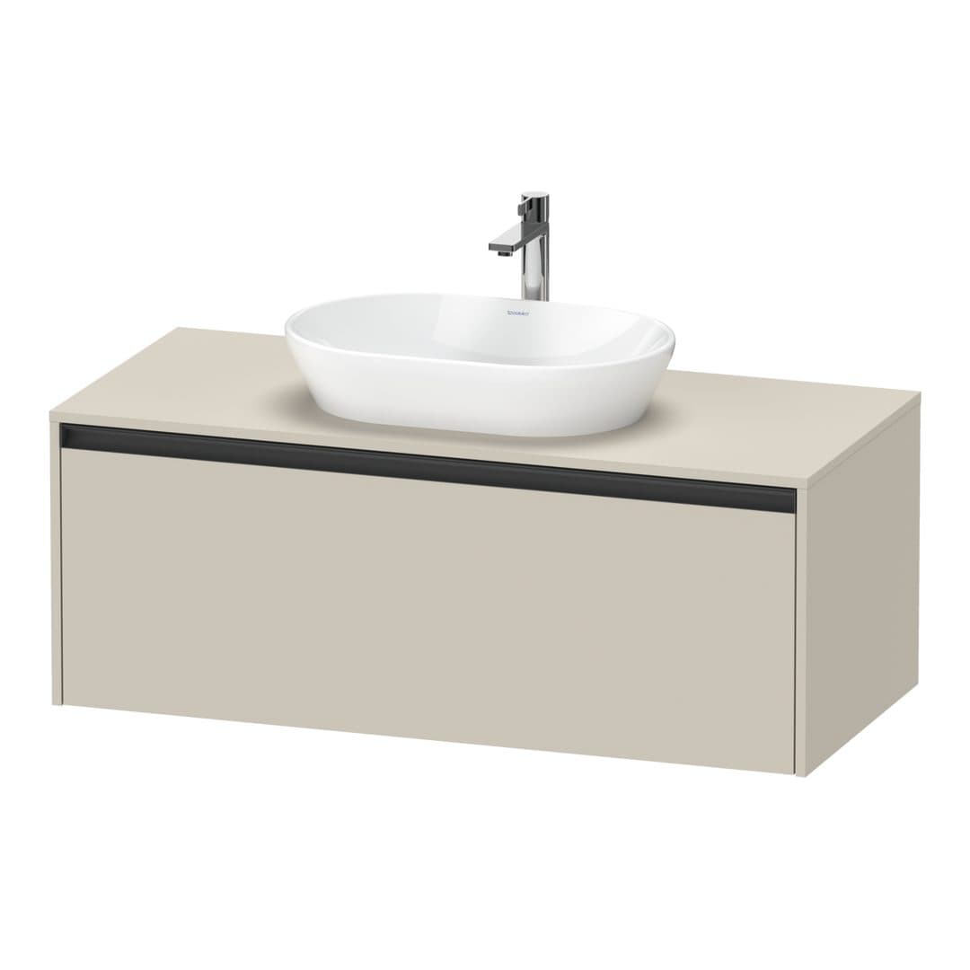 Duravit Ketho.2 – Έπιπλο Νιπτήρα – 1200 mm, για κονσόλα, 1 συρτάρι, νιπτήρας κέντρο – Taupe Super Matt, Decor (K24887083830000)