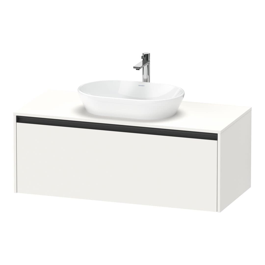 Duravit Ketho.2 – Έπιπλο Νιπτήρα – 1200 mm, για κονσόλα, 1 συρτάρι, νιπτήρας κέντρο – White Super Matt, Decor (K24887084840000)