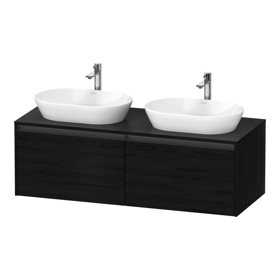 Duravit Ketho.2 – Έπιπλο Νιπτήρα – 1400 mm, για κονσόλα, 2 συρτάρια – Black oak Matt, Decor (K24888B16160000)