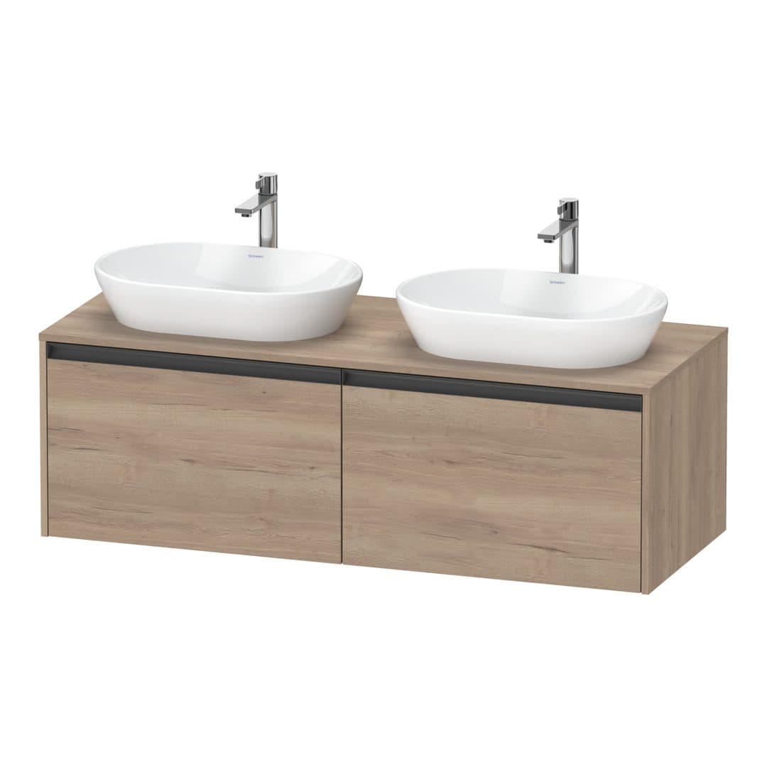 Duravit Ketho.2 – Έπιπλο Νιπτήρα – 1400 mm, για κονσόλα, 2 συρτάρια – Marbled Oak Matt, Decor (K24888B55550000)