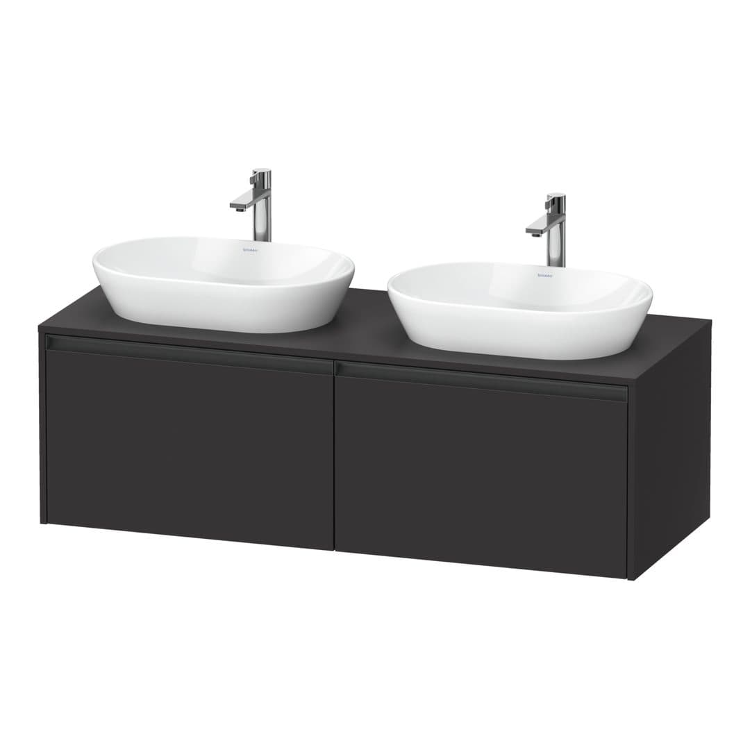 Duravit Ketho.2 – Έπιπλο Νιπτήρα – 1400 mm, για κονσόλα, 2 συρτάρια – Graphite Super Matt, Decor (K24888B80800000)