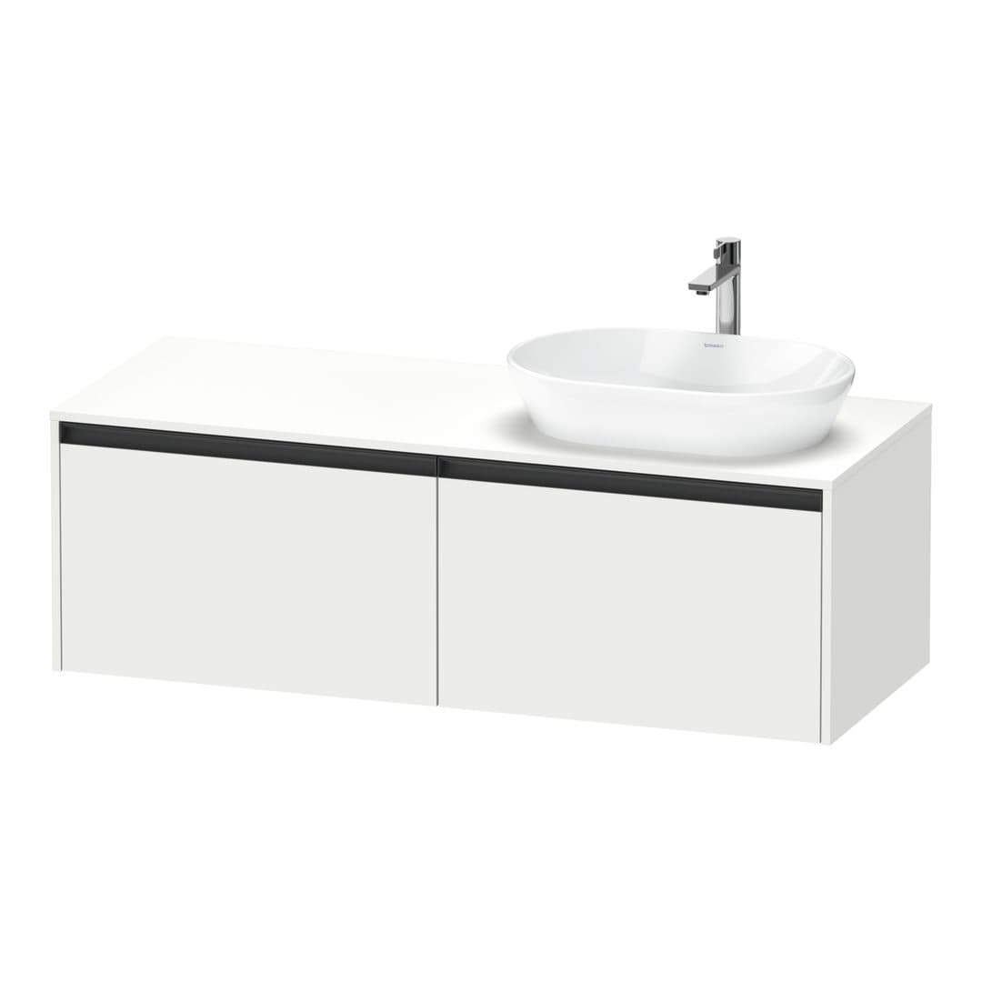 Duravit Ketho.2 – Έπιπλο Νιπτήρα – 1400 mm, για κονσόλα, 2 συρτάρια, νιπτήρας δεξιά – White Matt, Decor (K24888R18180000)