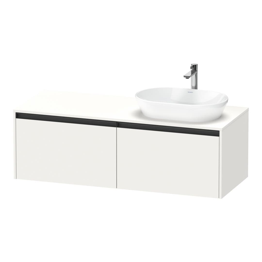 Duravit Ketho.2 – Έπιπλο Νιπτήρα – 1400 mm, για κονσόλα, 2 συρτάρια, νιπτήρας δεξιά – White Super Matt, Decor (K24888R84840000)