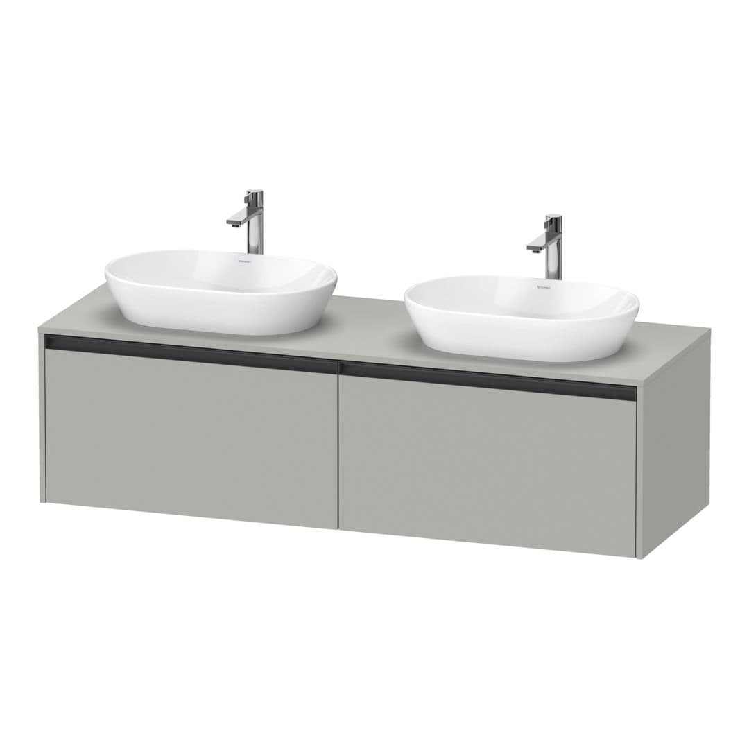 Duravit Ketho.2 – Έπιπλο Νιπτήρα – 1600 mm, για κονσόλα, 2 συρτάρια – Concrete grey Matt, Decor (K24889B07070000)