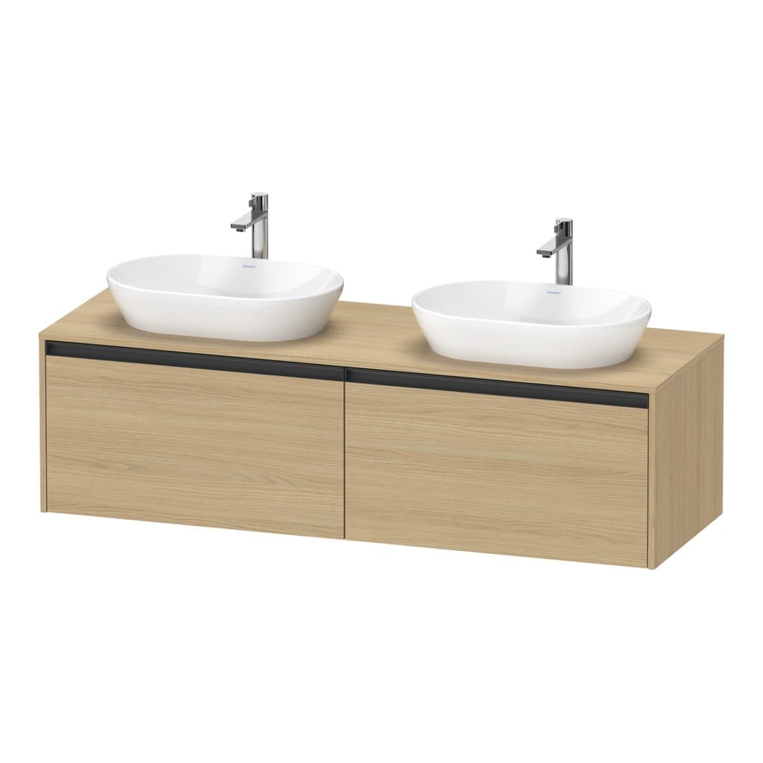 Duravit Ketho.2 – Έπιπλο Νιπτήρα – 1600 mm, για κονσόλα, 2 συρτάρια – Natural oak, Decor (K24889B30300000)