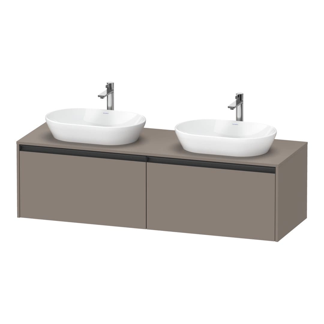 Duravit Ketho.2 – Έπιπλο Νιπτήρα – 1600 mm, για κονσόλα, 2 συρτάρια – Basalte Matt, Decor (K24889B43430000)