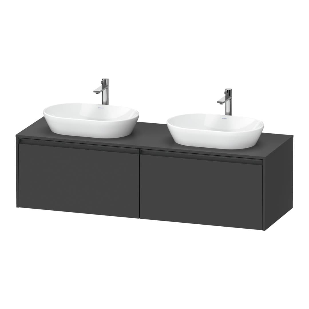 Duravit Ketho.2 – Έπιπλο Νιπτήρα – 1600 mm, για κονσόλα, 2 συρτάρια – Graphite Matt, Decor (K24889B49490000)
