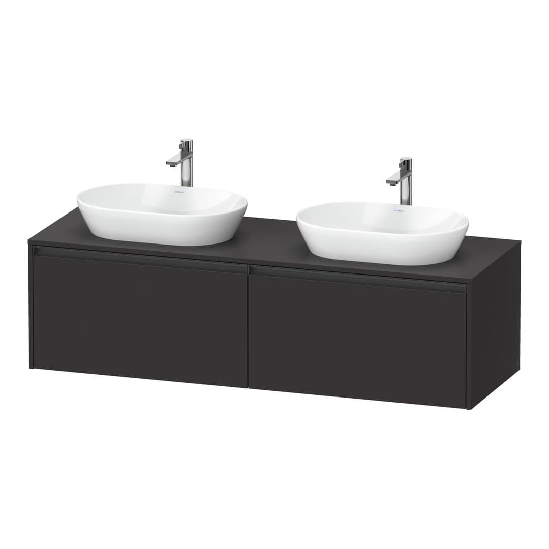 Duravit Ketho.2 – Έπιπλο Νιπτήρα – 1600 mm, για κονσόλα, 2 συρτάρια – Graphite Super Matt, Decor (K24889B80800000)