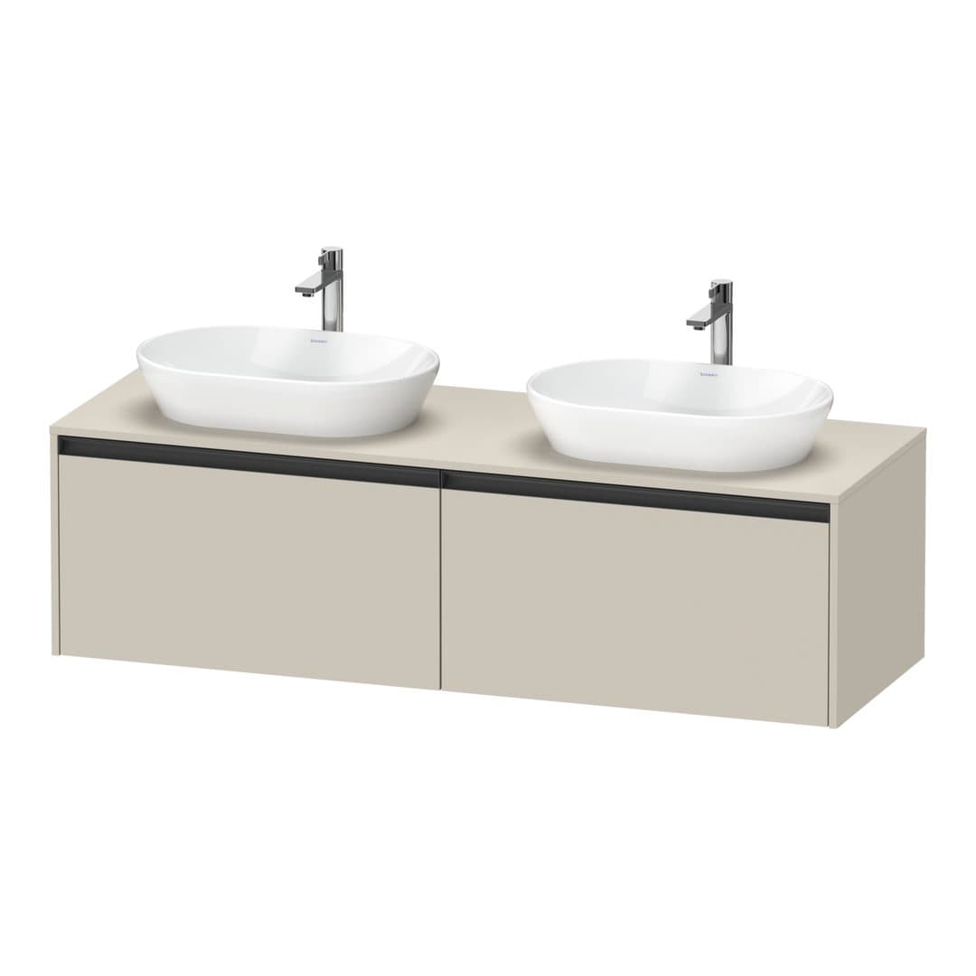 Duravit Ketho.2 – Έπιπλο Νιπτήρα – 1600 mm, για κονσόλα, 2 συρτάρια – Taupe Super Matt, Decor (K24889B83830000)