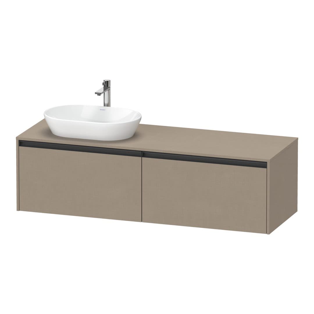 Duravit Ketho.2 – Έπιπλο Νιπτήρα – 1600 mm, για κονσόλα, 2 συρτάρια, νιπτήρας αριστερά – Linen Matt, Decor (K24889L75750000)
