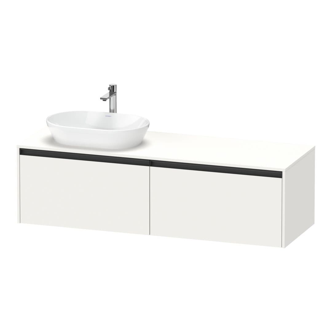 Duravit Ketho.2 – Έπιπλο Νιπτήρα – 1600 mm, για κονσόλα, 2 συρτάρια, νιπτήρας αριστερά – White Super Matt, Decor (K24889L84840000)