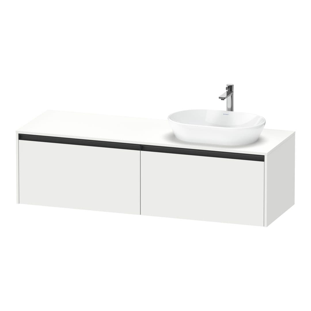Duravit Ketho.2 – Έπιπλο Νιπτήρα – 1600 mm, για κονσόλα, 2 συρτάρια, νιπτήρας δεξιά – White Matt, Decor (K24889R18180000)