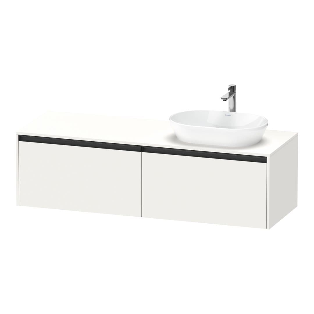 Duravit Ketho.2 – Έπιπλο Νιπτήρα – 1600 mm, για κονσόλα, 2 συρτάρια, νιπτήρας δεξιά – White Super Matt, Decor (K24889R84840000)