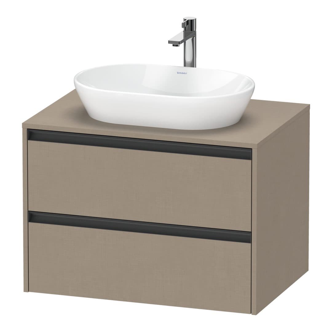 Duravit Ketho.2 – Έπιπλο Νιπτήρα – 800 mm, για κονσόλα, 2 συρτάρια, νιπτήρας κέντρο – Linen Matt, Decor (K24895075750000)