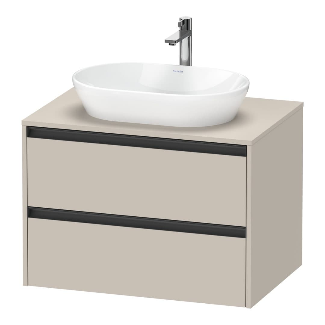 Duravit Ketho.2 – Έπιπλο Νιπτήρα – 800 mm, για κονσόλα, 2 συρτάρια, νιπτήρας κέντρο – Taupe Matt, Decor (K24895091910000)