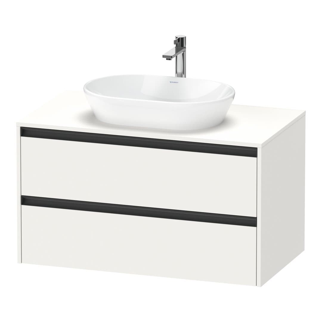 Duravit Ketho.2 – Έπιπλο Νιπτήρα – 1000 mm, για κονσόλα, 2 συρτάρια, νιπτήρας κέντρο – White Super Matt, Decor (K24896084840000)