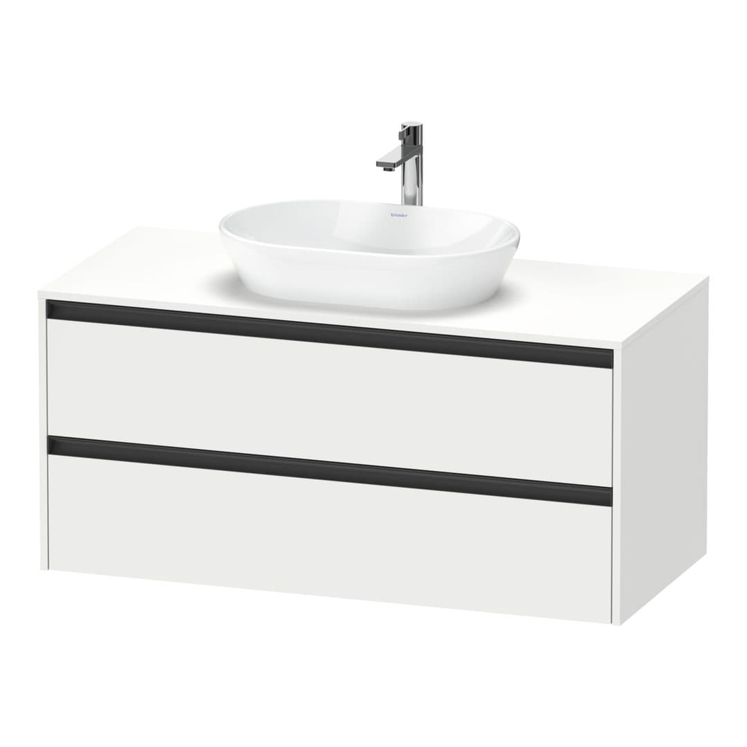 Duravit Ketho.2 – Έπιπλο Νιπτήρα – 1200 mm, για κονσόλα, 2 συρτάρια, νιπτήρας κέντρο – White Matt, Decor (K24897018180000)