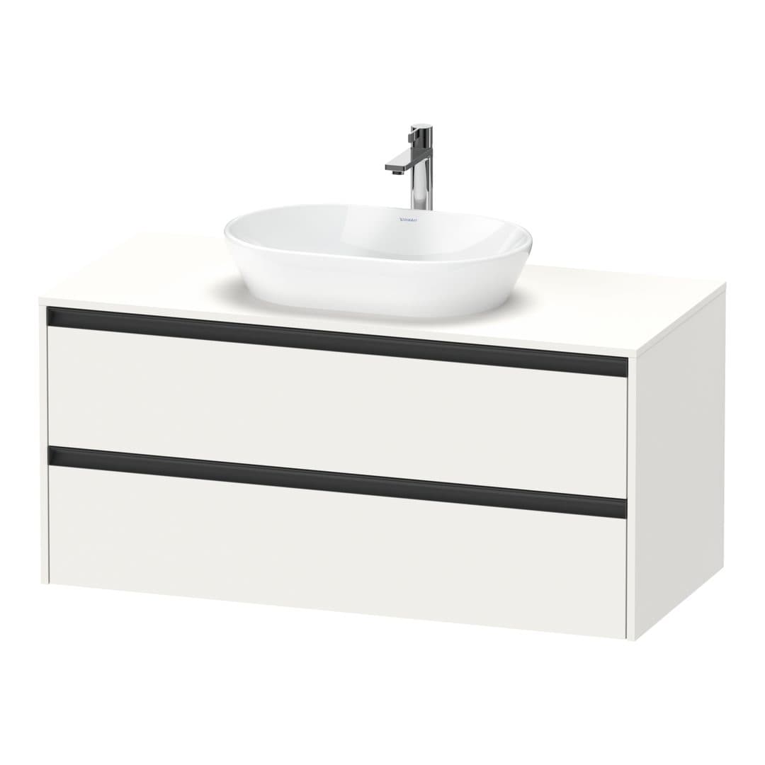 Duravit Ketho.2 – Έπιπλο Νιπτήρα – 1200 mm, για κονσόλα, 2 συρτάρια, νιπτήρας κέντρο – White Super Matt, Decor (K24897084840000)