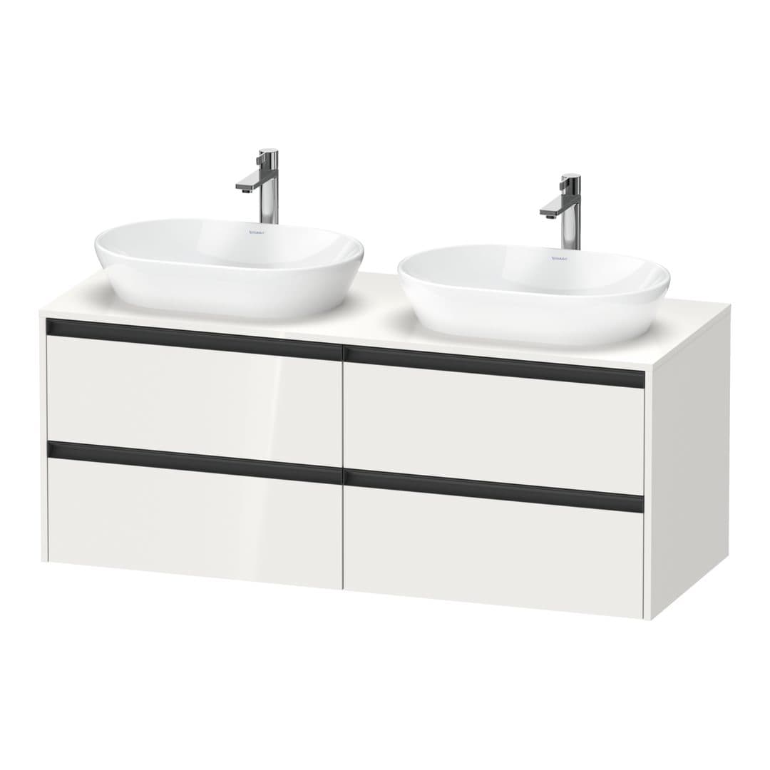 Duravit Ketho.2 – Έπιπλο Νιπτήρα – 1400 mm, για κονσόλα, 4 συρτάρια – White High Gloss, Decor (K24898B22220000)
