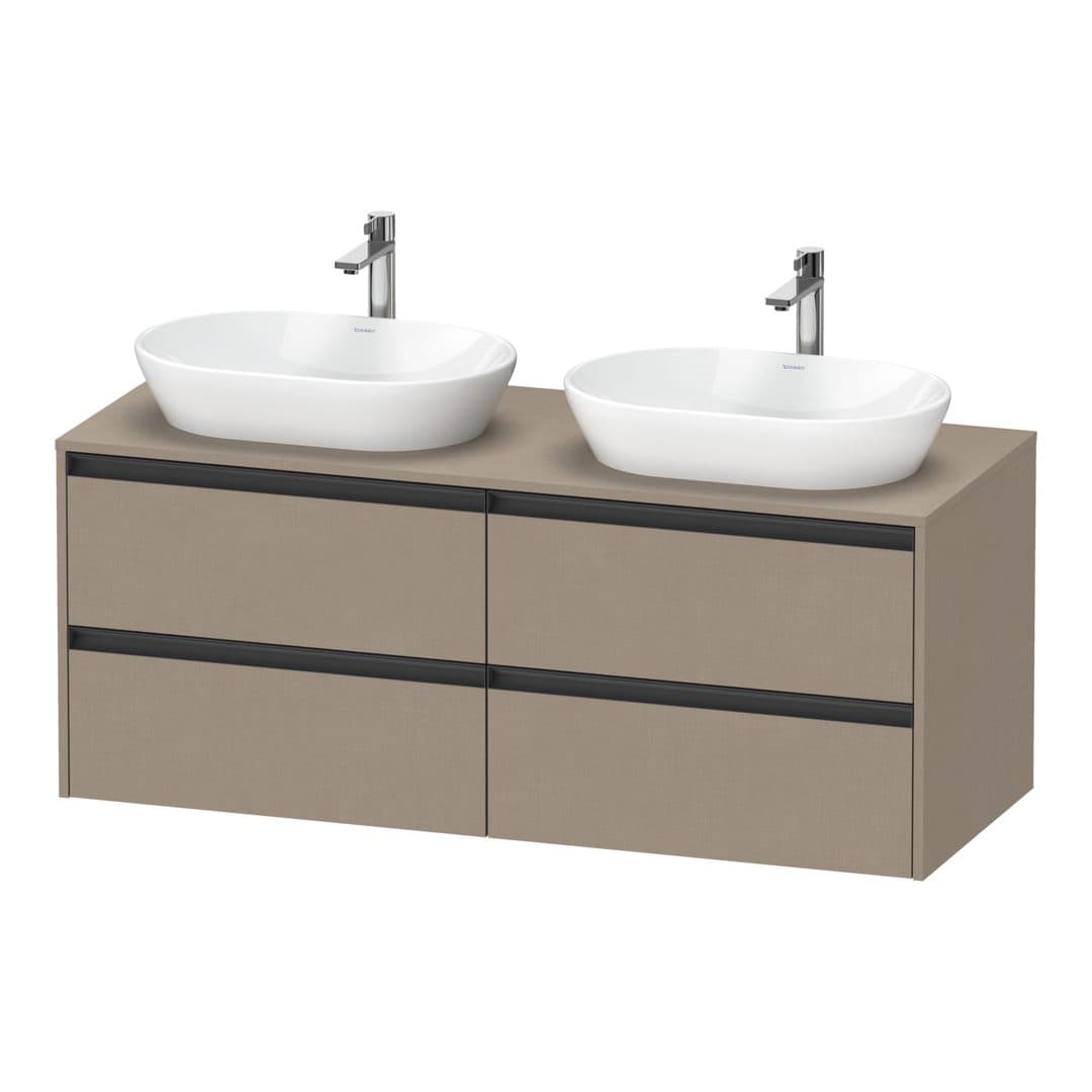 Duravit Ketho.2 – Έπιπλο Νιπτήρα – 1400 mm, για κονσόλα, 4 συρτάρια – Linen Matt, Decor (K24898B75750000)