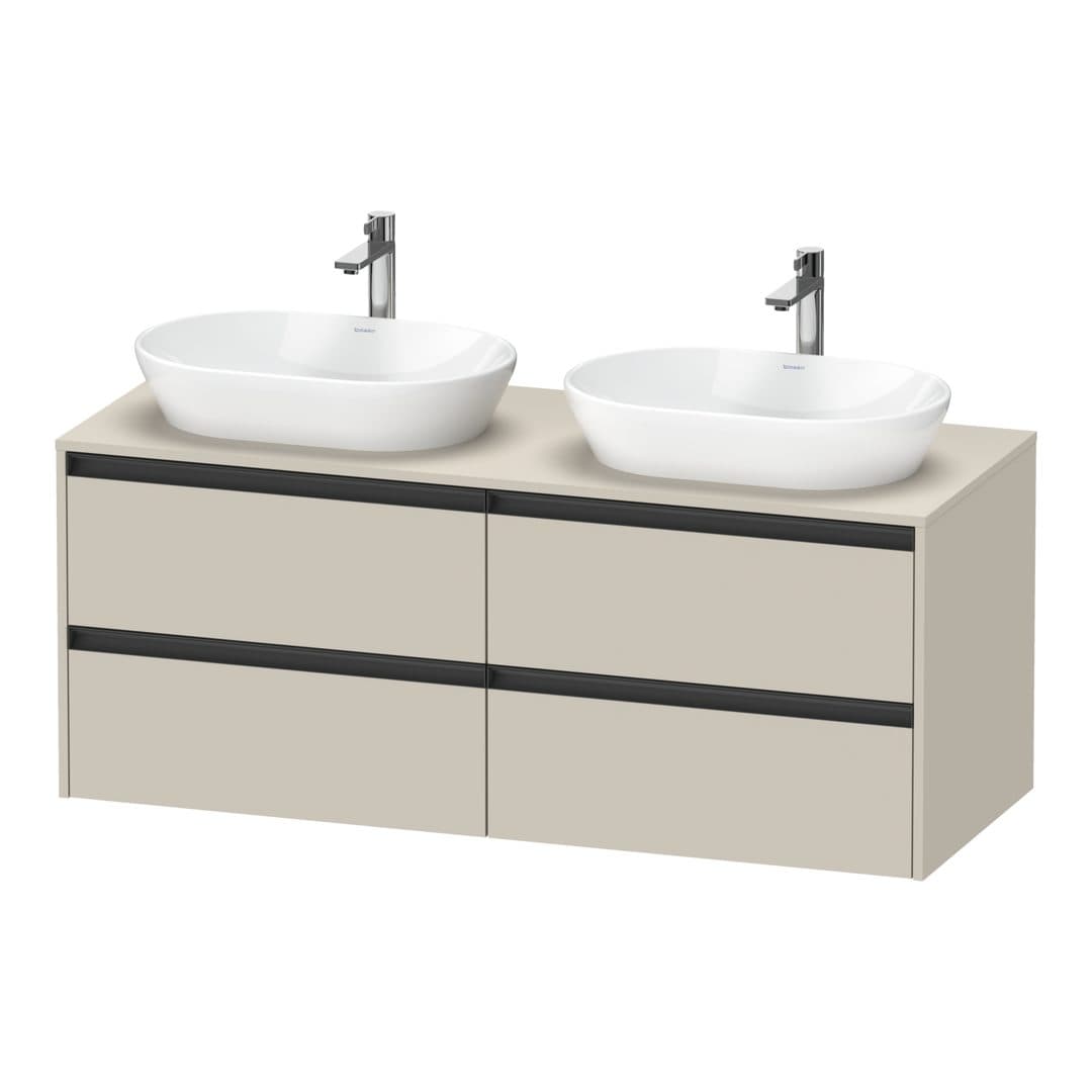 Duravit Ketho.2 – Έπιπλο Νιπτήρα – 1400 mm, για κονσόλα, 4 συρτάρια – Taupe Super Matt, Decor (K24898B83830000)