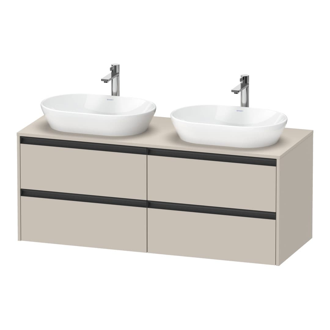Duravit Ketho.2 – Έπιπλο Νιπτήρα – 1400 mm, για κονσόλα, 4 συρτάρια – Taupe Matt, Decor (K24898B91910000)