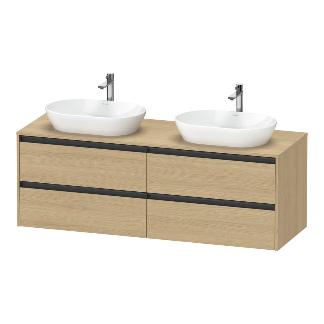 Duravit Ketho.2 – Έπιπλο Νιπτήρα – 1600 mm, για κονσόλα, 4 συρτάρια – Natural oak, Decor (K24899B30300000)