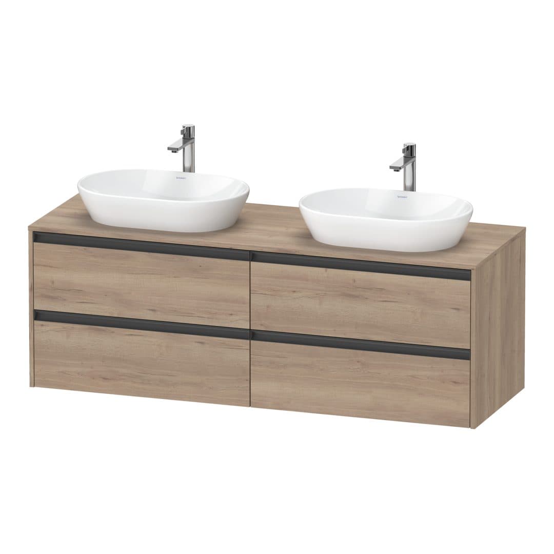 Duravit Ketho.2 – Έπιπλο Νιπτήρα – 1600 mm, για κονσόλα, 4 συρτάρια – Marbled Oak Matt, Decor (K24899B55550000)