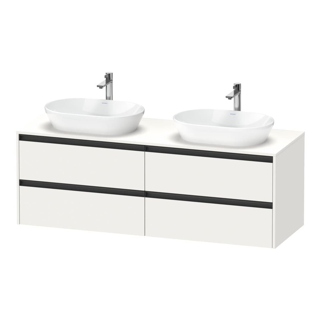 Duravit Ketho.2 – Έπιπλο Νιπτήρα – 1600 mm, για κονσόλα, 4 συρτάρια – White Super Matt, Decor (K24899B84840000)
