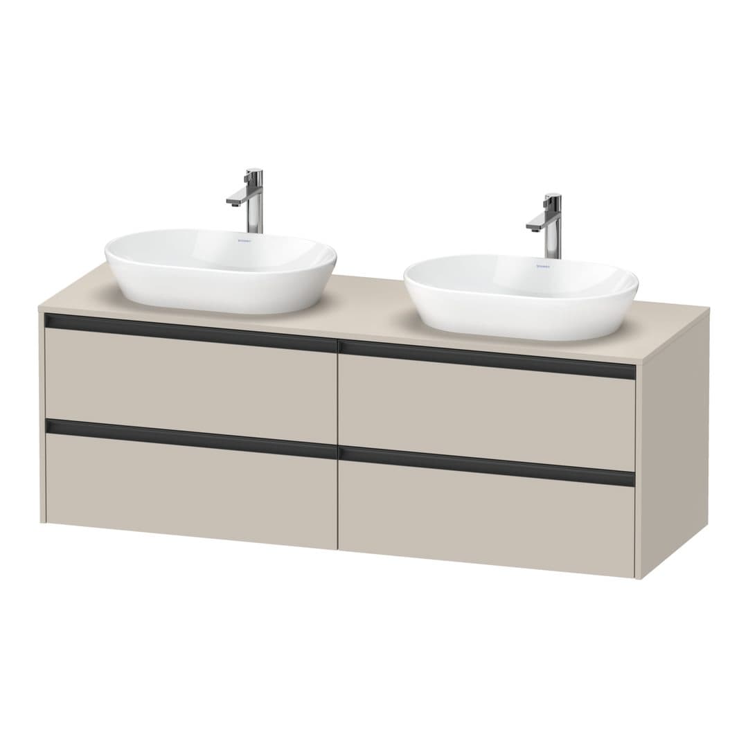 Duravit Ketho.2 – Έπιπλο Νιπτήρα – 1600 mm, για κονσόλα, 4 συρτάρια – Taupe Matt, Decor (K24899B91910000)