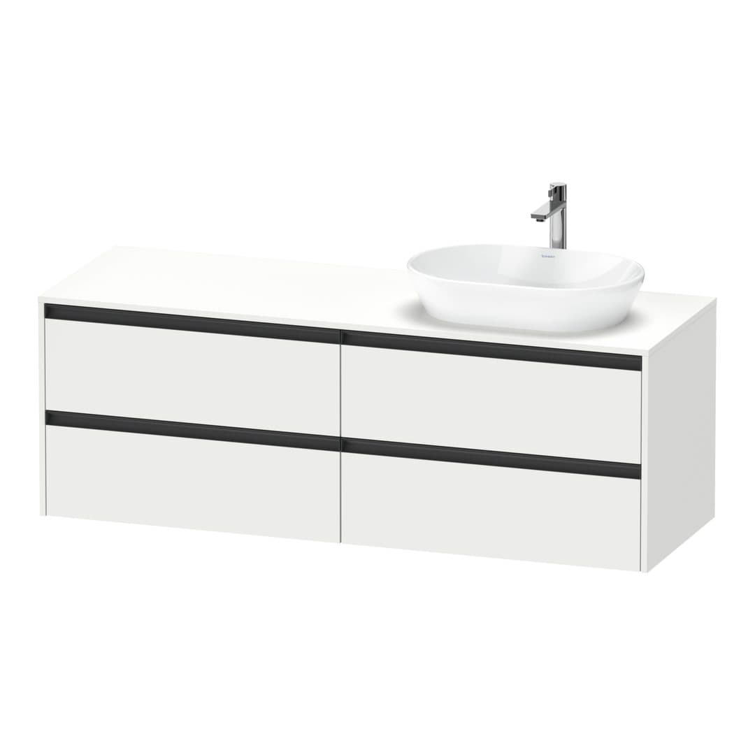 Duravit Ketho.2 – Έπιπλο Νιπτήρα – 1600 mm, για κονσόλα, 4 συρτάρια, νιπτήρας δεξιά – White Matt, Decor (K24899R18180000)